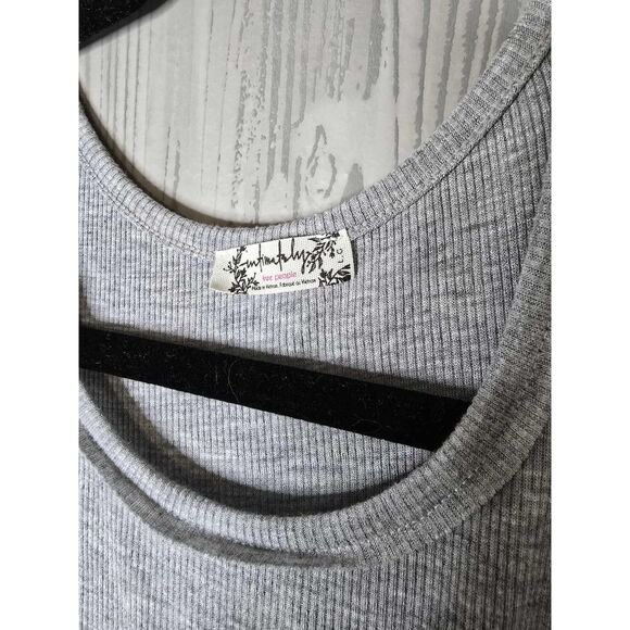 Free People Intimately Grey Ribbed Swing Tank Top Women’s Size Large - Picture 6 of 7
